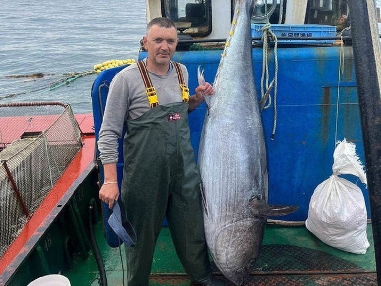 На Курильских островах рыбаки выловили тунца в полтора центнера весом